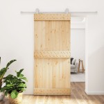 vidaXL Ușă glisantă cu set de feronerie 95x210 cm, lemn masiv de pin vidaXL Ușă glisantă cu set de feronerie 95x210 cm, lemn masiv de pin