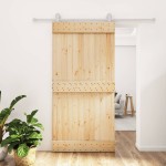 vidaXL Ușă glisantă cu set feronerie, 100x210 cm, lemn masiv de pin vidaXL Ușă glisantă cu set feronerie, 100x210 cm, lemn masiv de pin