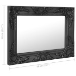 vidaXL Oglindă de perete în stil baroc, negru, 50 x 40 cm vidaXL Oglindă de perete în stil baroc, negru, 50 x 40 cm