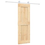 vidaXL Ușă glisantă cu set de feronerie 70x210 cm, lemn masiv de pin vidaXL Ușă glisantă cu set de feronerie 70x210 cm, lemn masiv de pin
