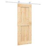 vidaXL Ușă glisantă cu set de feronerie 80x210 cm, lemn masiv de pin vidaXL Ușă glisantă cu set de feronerie 80x210 cm, lemn masiv de pin
