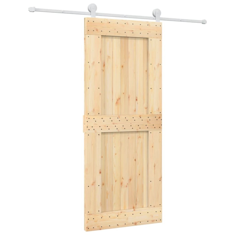vidaXL Ușă glisantă cu set de feronerie 85x210 cm, lemn masiv de pin