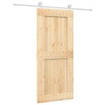 vidaXL Ușă glisantă cu set feronerie, 90x210 cm, lemn masiv de pin vidaXL Ușă glisantă cu set feronerie, 90x210 cm, lemn masiv de pin