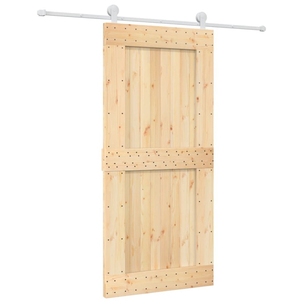 vidaXL Ușă glisantă cu set de feronerie 95x210 cm, lemn masiv de pin