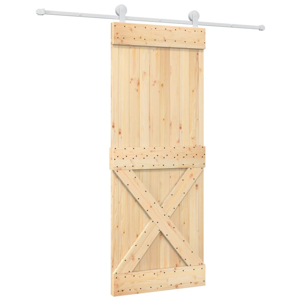 vidaXL Ușă glisantă cu set de feronerie 80x210 cm, lemn masiv de pin