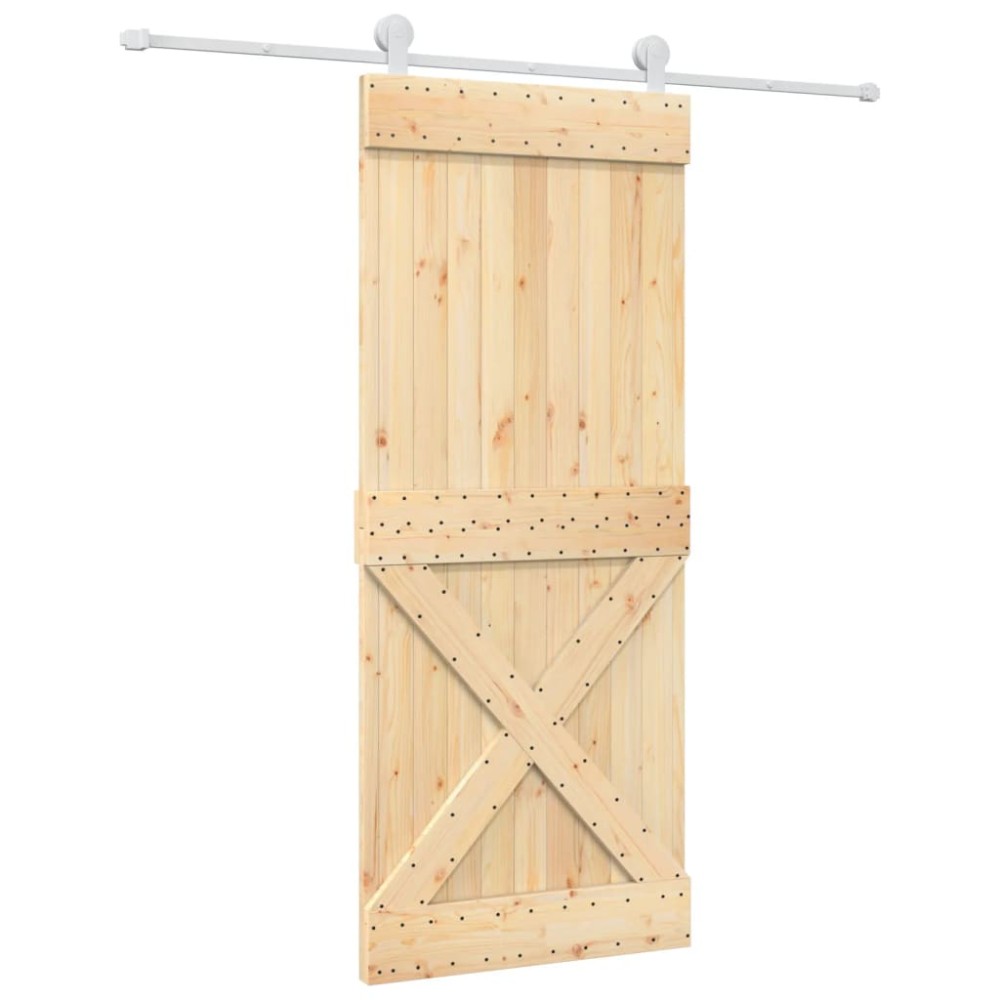 vidaXL Ușă glisantă cu set de feronerie 85x210 cm, lemn masiv de pin