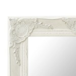 vidaXL Oglindă de perete în stil baroc, alb, 50 x 50 cm vidaXL Oglindă de perete în stil baroc, alb, 50 x 50 cm
