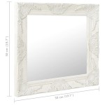 vidaXL Oglindă de perete în stil baroc, alb, 50 x 50 cm vidaXL Oglindă de perete în stil baroc, alb, 50 x 50 cm