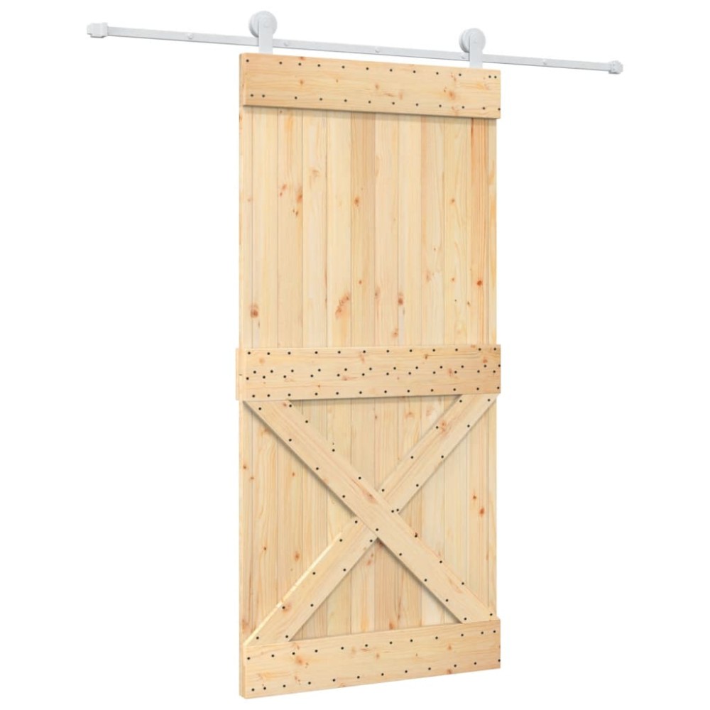 vidaXL Ușă glisantă cu set de feronerie 95x210 cm, lemn masiv de pin