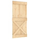 vidaXL Ușă glisantă cu set de feronerie 95x210 cm, lemn masiv de pin