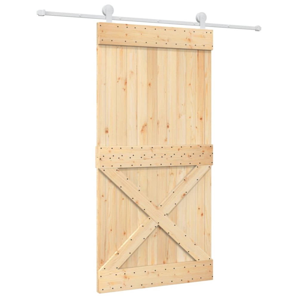 vidaXL Ușă glisantă cu set feronerie, 100x210 cm, lemn masiv de pin