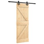 vidaXL Ușă glisantă cu set de feronerie 70x210 cm, lemn masiv de pin vidaXL Ușă glisantă cu set de feronerie 70x210 cm, lemn masiv de pin