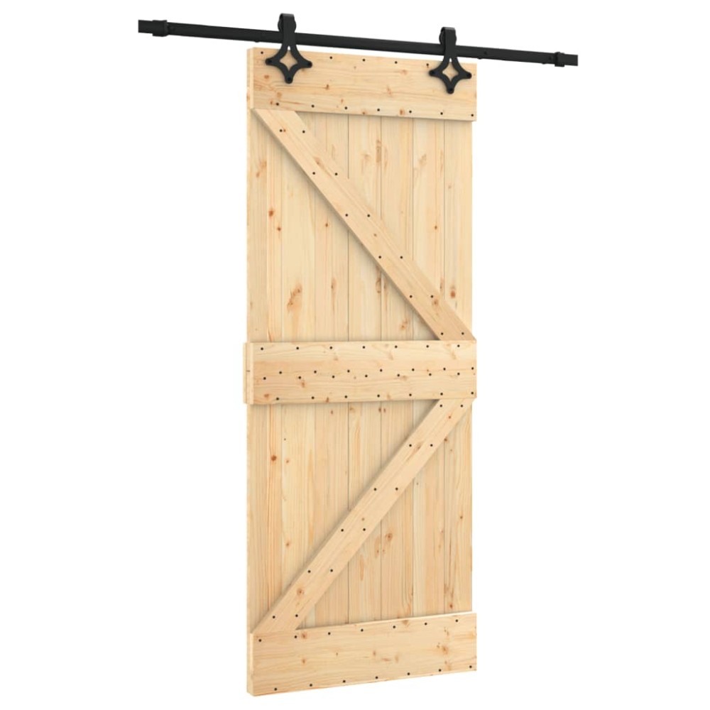 vidaXL Ușă glisantă cu set de feronerie 85x210 cm, lemn masiv de pin