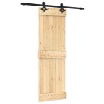 vidaXL Ușă glisantă cu set de feronerie 70x210 cm, lemn masiv de pin vidaXL Ușă glisantă cu set de feronerie 70x210 cm, lemn masiv de pin