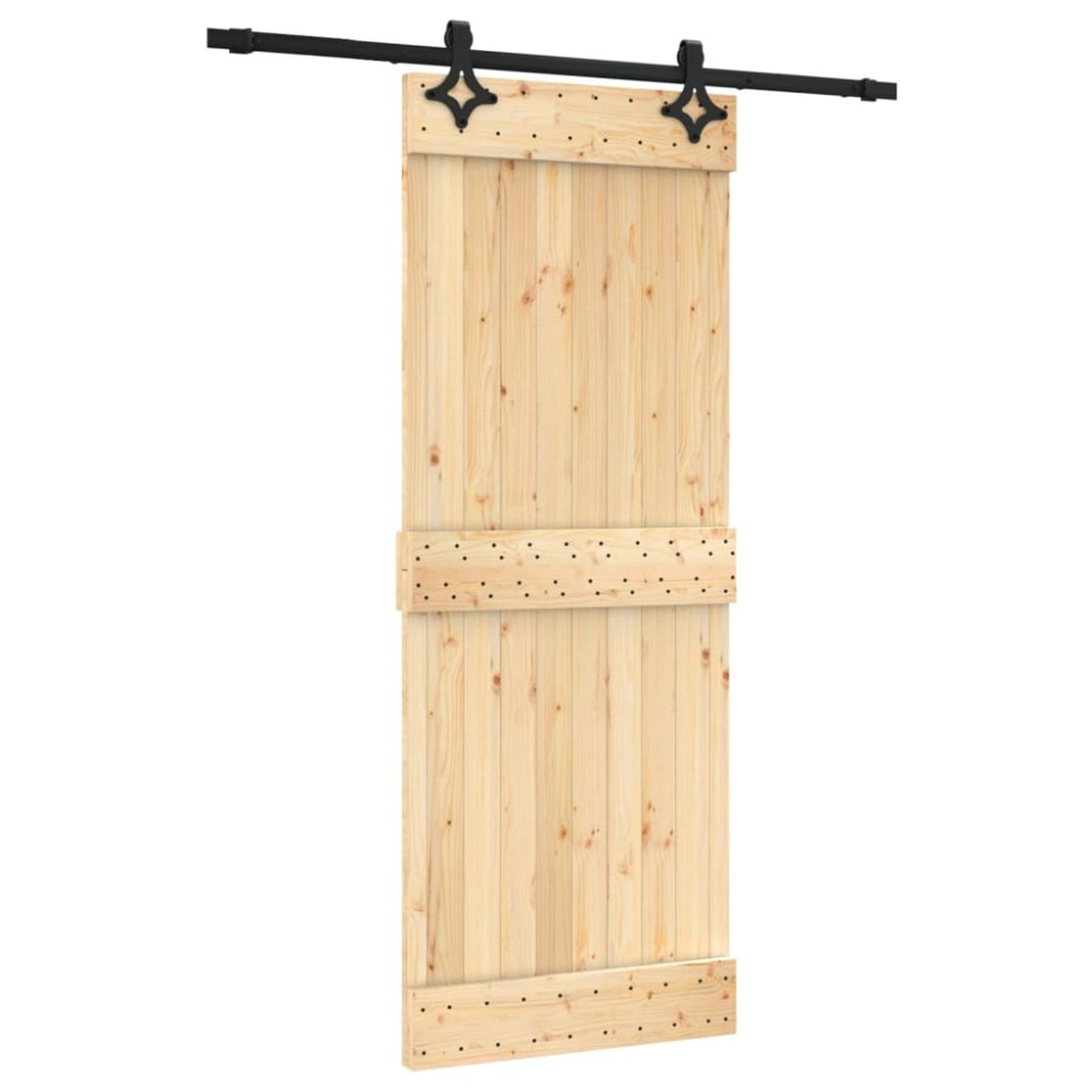vidaXL Ușă glisantă cu set de feronerie 80x210 cm, lemn masiv de pin