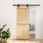 vidaXL Ușă glisantă cu set de feronerie 80x210 cm, lemn masiv de pin vidaXL Ușă glisantă cu set de feronerie 80x210 cm, lemn masiv de pin
