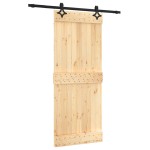 vidaXL Ușă glisantă cu set de feronerie 85x210 cm, lemn masiv de pin vidaXL Ușă glisantă cu set de feronerie 85x210 cm, lemn masiv de pin