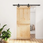 vidaXL Ușă glisantă cu set de feronerie 85x210 cm, lemn masiv de pin vidaXL Ușă glisantă cu set de feronerie 85x210 cm, lemn masiv de pin