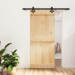 vidaXL Ușă glisantă cu set feronerie, 90x210 cm, lemn masiv de pin vidaXL Ușă glisantă cu set feronerie, 90x210 cm, lemn masiv de pin