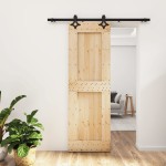 vidaXL Ușă glisantă cu set de feronerie 70x210 cm, lemn masiv de pin vidaXL Ușă glisantă cu set de feronerie 70x210 cm, lemn masiv de pin