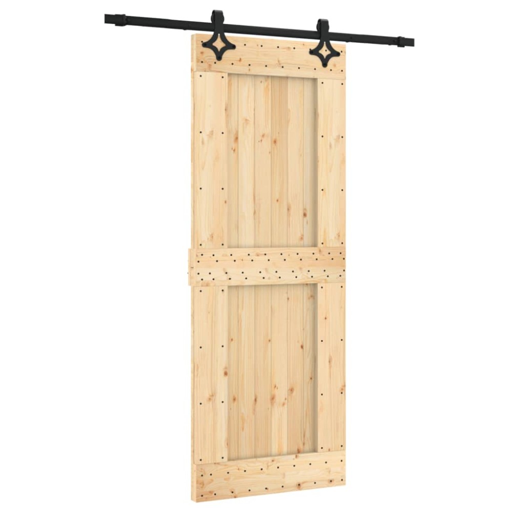 vidaXL Ușă glisantă cu set de feronerie 80x210 cm, lemn masiv de pin