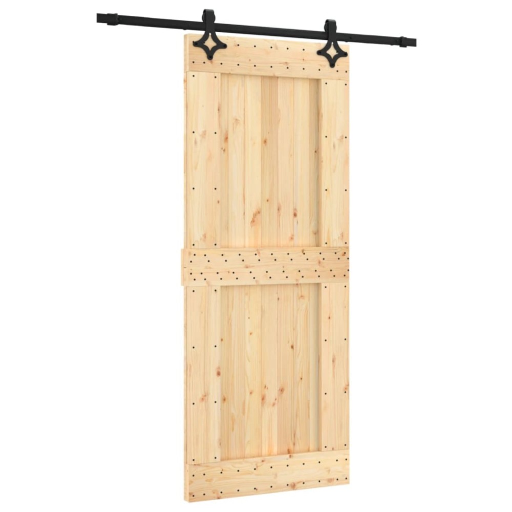 vidaXL Ușă glisantă cu set de feronerie 85x210 cm, lemn masiv de pin