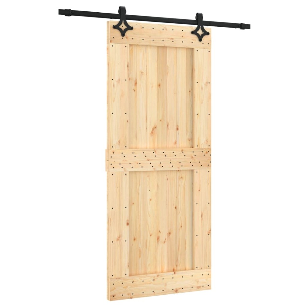 vidaXL Ușă glisantă cu set feronerie, 90x210 cm, lemn masiv de pin