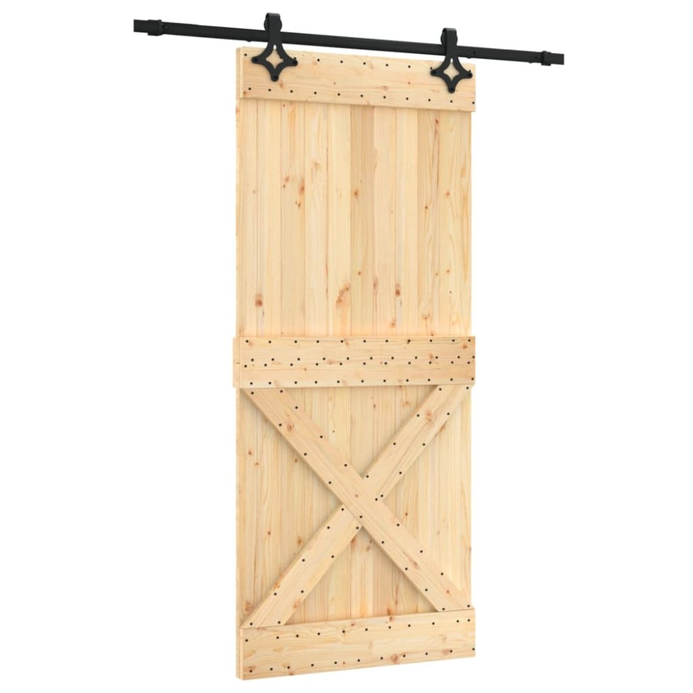 vidaXL Ușă glisantă cu set feronerie, 90x210 cm, lemn masiv de pin