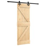 vidaXL Ușă glisantă cu set de feronerie 70x210 cm, lemn masiv de pin vidaXL Ușă glisantă cu set de feronerie 70x210 cm, lemn masiv de pin
