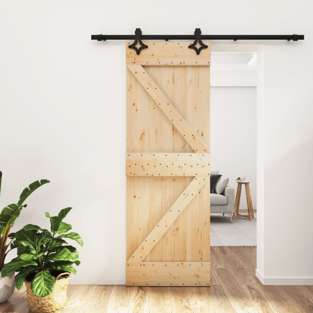 vidaXL Ușă glisantă cu set de feronerie 70x210 cm, lemn masiv de pin