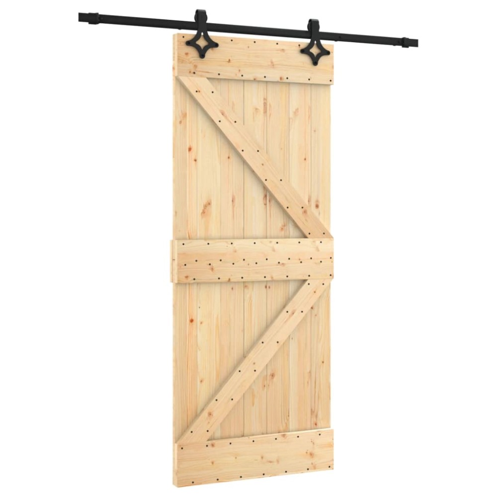 vidaXL Ușă glisantă cu set de feronerie 85x210 cm, lemn masiv de pin