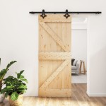 vidaXL Ușă glisantă cu set de feronerie 85x210 cm, lemn masiv de pin vidaXL Ușă glisantă cu set de feronerie 85x210 cm, lemn masiv de pin