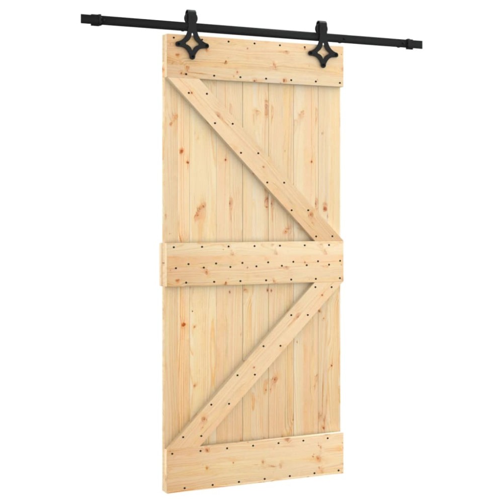 vidaXL Ușă glisantă cu set de feronerie 95x210 cm, lemn masiv de pin