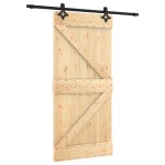 vidaXL Ușă glisantă cu set de feronerie 95x210 cm, lemn masiv de pin vidaXL Ușă glisantă cu set de feronerie 95x210 cm, lemn masiv de pin
