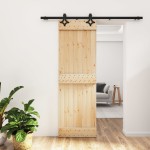 vidaXL Ușă glisantă cu set de feronerie 70x210 cm, lemn masiv de pin vidaXL Ușă glisantă cu set de feronerie 70x210 cm, lemn masiv de pin