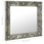 vidaXL Oglindă de perete în stil baroc, argintiu, 50 x 50 cm vidaXL Oglindă de perete în stil baroc, argintiu, 50 x 50 cm