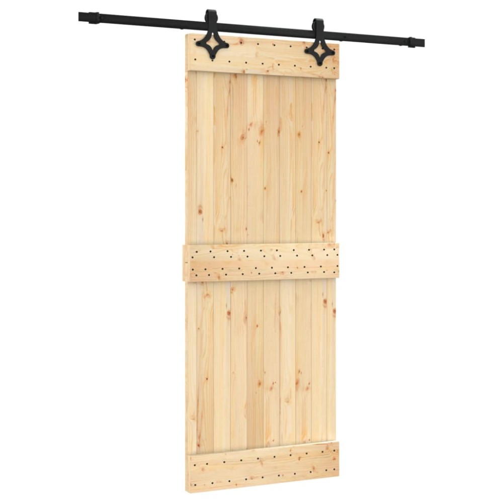 vidaXL Ușă glisantă cu set de feronerie 80x210 cm, lemn masiv de pin