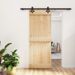 vidaXL Ușă glisantă cu set de feronerie 80x210 cm, lemn masiv de pin vidaXL Ușă glisantă cu set de feronerie 80x210 cm, lemn masiv de pin