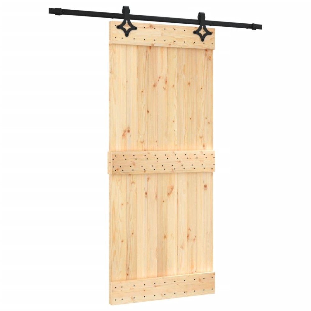 vidaXL Ușă glisantă cu set feronerie, 90x210 cm, lemn masiv de pin