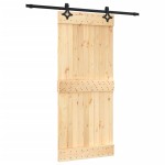 vidaXL Ușă glisantă cu set feronerie, 90x210 cm, lemn masiv de pin vidaXL Ușă glisantă cu set feronerie, 90x210 cm, lemn masiv de pin