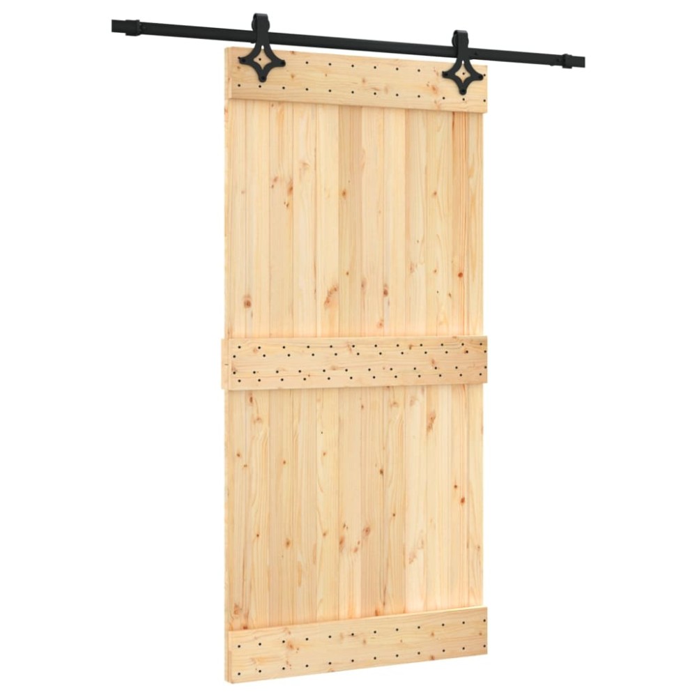 vidaXL Ușă glisantă cu set feronerie, 100x210 cm, lemn masiv de pin