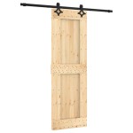 vidaXL Ușă glisantă cu set de feronerie 70x210 cm, lemn masiv de pin vidaXL Ușă glisantă cu set de feronerie 70x210 cm, lemn masiv de pin
