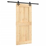 vidaXL Ușă glisantă cu set feronerie, 90x210 cm, lemn masiv de pin vidaXL Ușă glisantă cu set feronerie, 90x210 cm, lemn masiv de pin