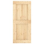 vidaXL Ușă glisantă cu set feronerie, 90x210 cm, lemn masiv de pin vidaXL Ușă glisantă cu set feronerie, 90x210 cm, lemn masiv de pin