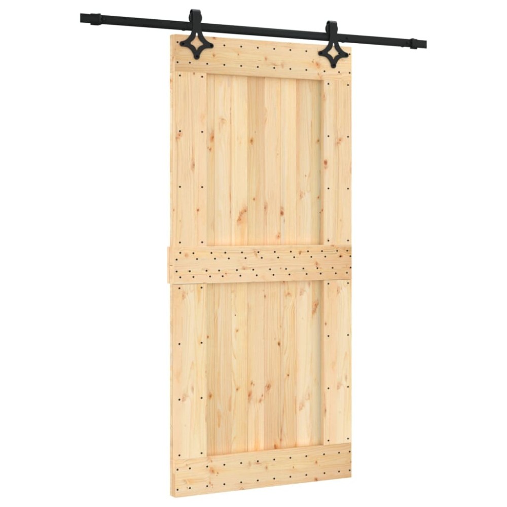 vidaXL Ușă glisantă cu set de feronerie 95x210 cm, lemn masiv de pin
