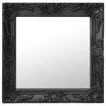 vidaXL Oglindă de perete în stil baroc, negru, 50 x 50 cm vidaXL Oglindă de perete în stil baroc, negru, 50 x 50 cm