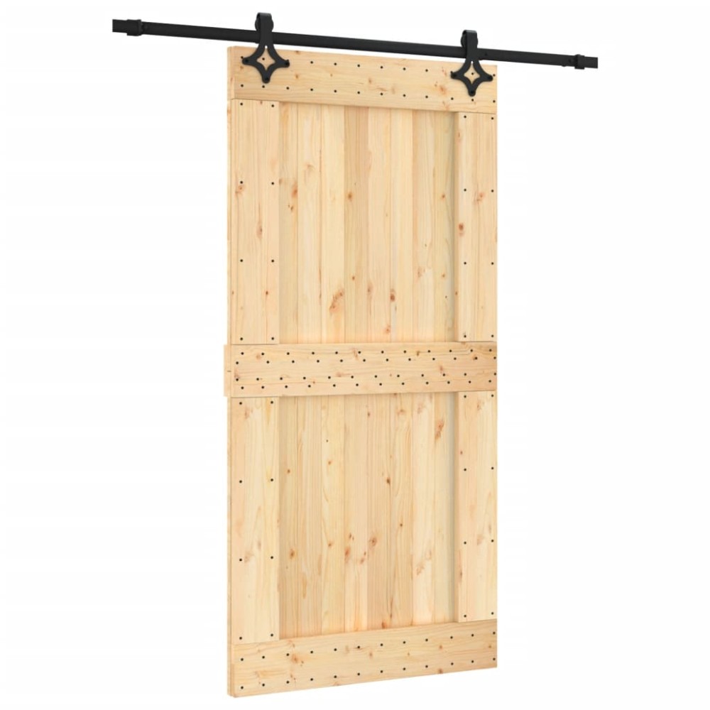 vidaXL Ușă glisantă cu set feronerie, 100x210 cm, lemn masiv de pin