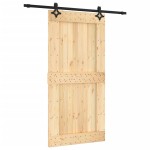 vidaXL Ușă glisantă cu set feronerie, 100x210 cm, lemn masiv de pin vidaXL Ușă glisantă cu set feronerie, 100x210 cm, lemn masiv de pin