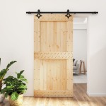 vidaXL Ușă glisantă cu set feronerie, 100x210 cm, lemn masiv de pin vidaXL Ușă glisantă cu set feronerie, 100x210 cm, lemn masiv de pin