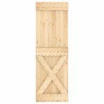 vidaXL Ușă glisantă cu set de feronerie 70x210 cm, lemn masiv de pin vidaXL Ușă glisantă cu set de feronerie 70x210 cm, lemn masiv de pin
